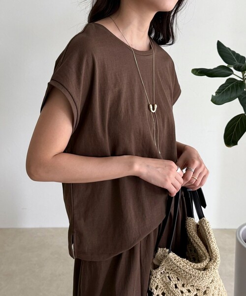 セール】《セットアップ対応》タンブラー鹿の子フレンチTシャツ