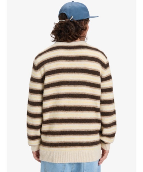 Quiksilver(クイックシルバー)の「LAGOS STRIPED CREW S /クイックシルバーボーダー柄ニット(ニット/セーター・メンズ・ベージュ・X-LARGE/LARGE/MEDIUM)」の4枚目の写真