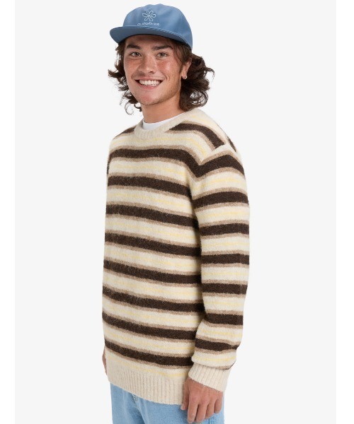 Quiksilver(クイックシルバー)の「LAGOS STRIPED CREW S /クイックシルバーボーダー柄ニット(ニット/セーター・メンズ・ベージュ・X-LARGE/LARGE/MEDIUM)」の5枚目の写真