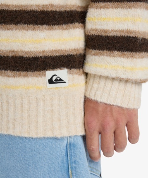 Quiksilver(クイックシルバー)の「LAGOS STRIPED CREW S /クイックシルバーボーダー柄ニット(ニット/セーター・メンズ・ベージュ・X-LARGE/LARGE/MEDIUM)」の6枚目の写真