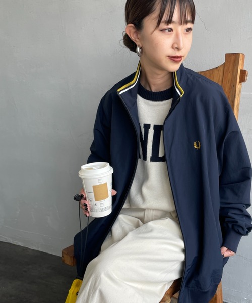FRED PERRY（フレッドペリー）の「[FRED PERRY/フレッドペリー] 別注 ナイロン ブレンサムジャケット（ブルゾン・レディース・ブラック/ネイビー/ライトベージュ・8/10/12/14）」の8枚目の写真