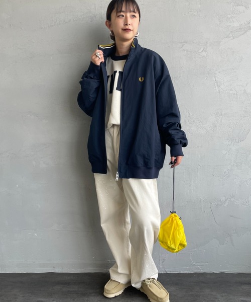 FRED PERRY（フレッドペリー）の「[FRED PERRY/フレッドペリー] 別注 ナイロン ブレンサムジャケット（ブルゾン・レディース・ブラック/ネイビー/ライトベージュ・8/10/12/14）」の12枚目の写真