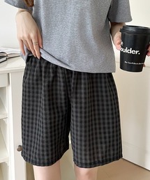 ギンガムチェック ショートパンツ イージーパンツ チェック パンツ ルームウェア ワンマイルウェア 韓国ファッション