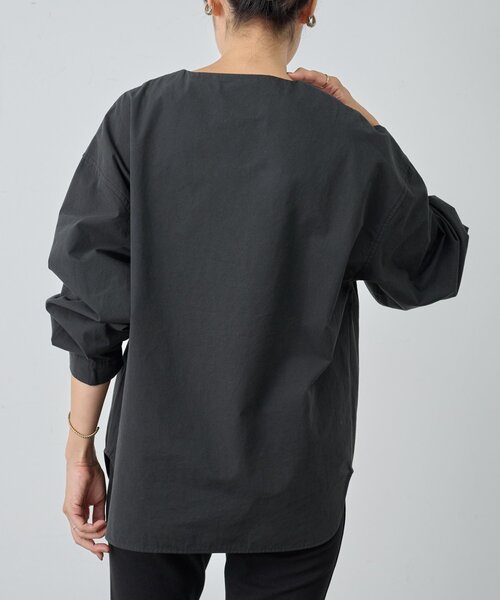 BEARDSLEY（ビアズリー）の「《15 quinze》フロントジップコットンプルオーバー（シャツ/ブラウス・レディース・ホワイト/ブラック・FREE）」の19枚目の写真