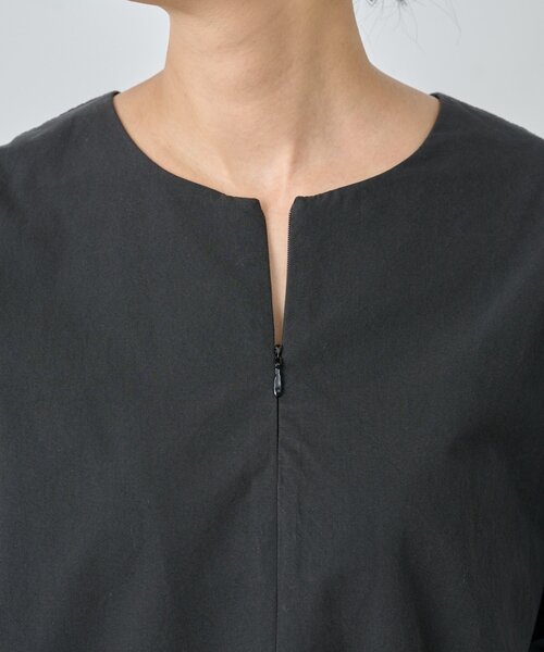 BEARDSLEY（ビアズリー）の「《15 quinze》フロントジップコットンプルオーバー（シャツ/ブラウス・レディース・ホワイト/ブラック・FREE）」の21枚目の写真