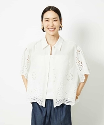 スカラップ」に該当するシャツ/ブラウス（ホワイト/白色系・半袖