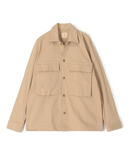 GUY ROVER コットンツイル オーバーシャツ　別注　24AW ベージュ S 別注】GUY ROVER コットンツイル オーバーシャツ（ブルゾン