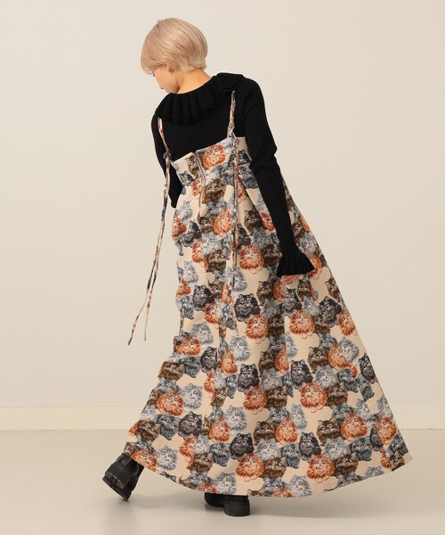 mmts（マミタス）の「猫いっぱい  キャミソール ワンピース（ワンピース・レディース・ホワイト系その他5/ブラック・SMALL/MEDIUM）」の7枚目の写真