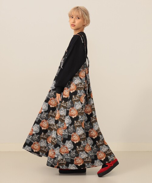 mmts（マミタス）の「猫いっぱい  キャミソール ワンピース（ワンピース・レディース・ホワイト系その他5/ブラック・SMALL/MEDIUM）」の12枚目の写真