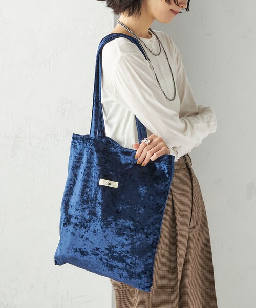 Uhr（ウーア）の「【SHIPS別注/PINK RIBBONチャリティー】Uhr: ポリエステル ベロア トート バッグ（トートバッグ・レディース・ピンク/ネイビー・ONE SIZE）」の20枚目の写真