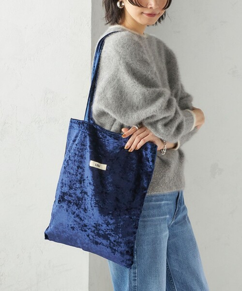 Uhr（ウーア）の「【SHIPS別注/PINK RIBBONチャリティー】Uhr: ポリエステル ベロア トート バッグ（トートバッグ・レディース・ピンク/ネイビー・ONE SIZE）」の19枚目の写真