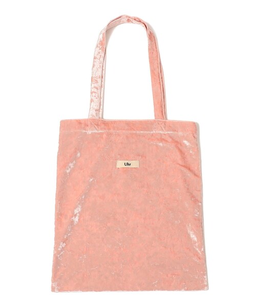 Uhr（ウーア）の「【SHIPS別注/PINK RIBBONチャリティー】Uhr: ポリエステル ベロア トート バッグ（トートバッグ・レディース・ピンク/ネイビー・ONE SIZE）」の8枚目の写真