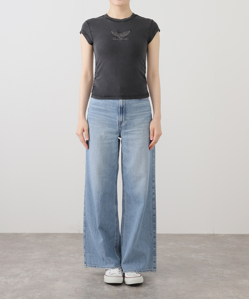 Guess(ゲス)の「GUESS/ゲス GO VINTAGE SHIRRED WING SS TEE(Tシャツ/カットソー・レディース・レッド/ブラック・SMALL)」の14枚目の写真