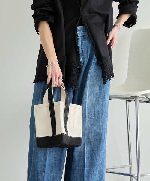 HASHIBAMI（ハシバミ）の「【HASHIBAMI】星底 キャンバスバッグ（トートバッグ・レディース・ブラック/ネイビー・FREE）」の2枚目の写真