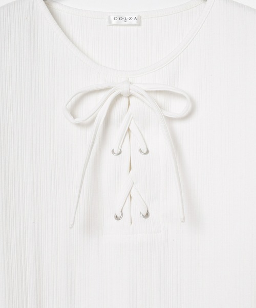 セール】レースアップトップス（Tシャツ/カットソー）｜Honeys