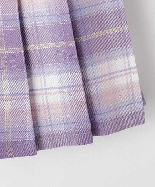 SHOO・LA・RUE（シューラルー）の「【100-150cm】ハートチャーム付きチェックプリーツスカート（スカート・キッズ・パープル系1/サックスブルー系1・13/12/11/10/15 /14）」の7枚目の写真