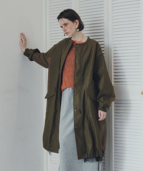 Editt by YECCA VECCA（エディットバイイェッカヴェッカ）の「2wayミリタリーコート（その他アウター・レディース・カーキ/チャコールグレー・FREE）」の3枚目の写真