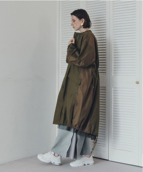 Editt by YECCA VECCA（エディットバイイェッカヴェッカ）の「2wayミリタリーコート（その他アウター・レディース・カーキ/チャコールグレー・FREE）」の7枚目の写真