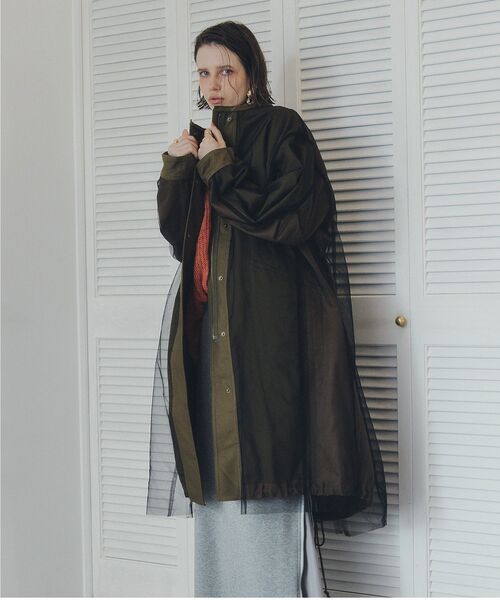 Editt by YECCA VECCA（エディットバイイェッカヴェッカ）の「2wayミリタリーコート（その他アウター・レディース・カーキ/チャコールグレー・FREE）」の14枚目の写真