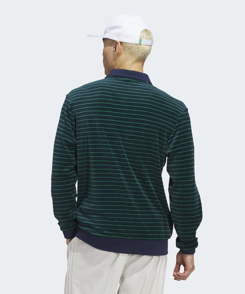 adidas（アディダス）の「オリジナルスゴルフ Originalsベロア 長袖 ポロシャツ【adidas Golf/アディダスゴルフ】（ポロシャツ・メンズ・ダークブラウン/ネイビー・XX-LARGE/3XL/LARGE/MEDIUM/SMALL/X-LARGE）」の22枚目の写真