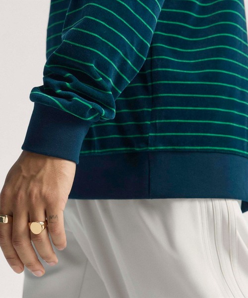 adidas（アディダス）の「オリジナルスゴルフ Originalsベロア 長袖 ポロシャツ【adidas Golf/アディダスゴルフ】（ポロシャツ・メンズ・ダークブラウン/ネイビー・XX-LARGE/3XL/LARGE/MEDIUM/SMALL/X-LARGE）」の18枚目の写真