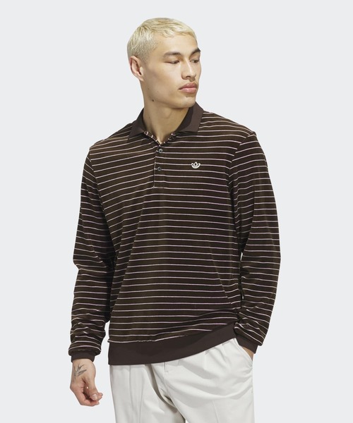 オリジナルスゴルフ Originalsベロア ポロシャツadidas Golf セール】オリジナルスゴルフ Originalsベロア 長袖 ポロシャツ【adidas