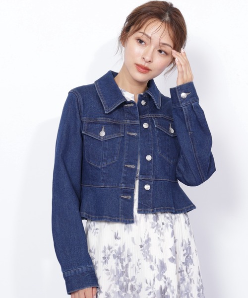 JILL by JILL STUART（ジルバイジルスチュアート）の「◇ペプラムデニムジャケット（デニムジャケット・レディース・ブルー/ネイビー・SMALL/MEDIUM）」の2枚目の写真