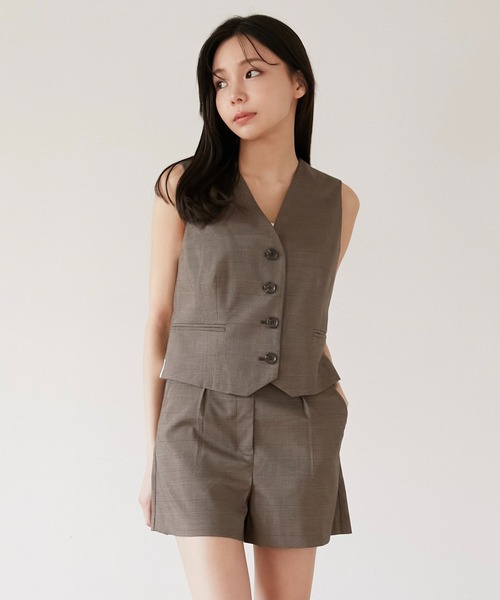 Luan(ルアン)の「【Luan】GLEN CHECK GILET/グレンチェックジレ(ベスト・レディース・グレー/ブラウン・1/0)」の9枚目の写真