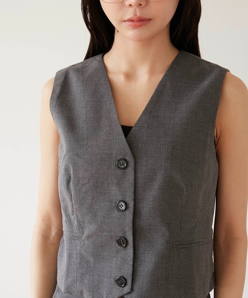 Luan】GLEN CHECK GILET/グレンチェックジレ（ベスト）｜Luan