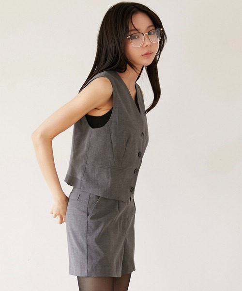 Luan(ルアン)の「【Luan】GLEN CHECK GILET/グレンチェックジレ(ベスト・レディース・グレー/ブラウン・1/0)」の16枚目の写真
