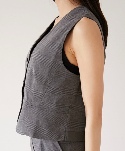 セール】【Luan】GLEN CHECK GILET/グレンチェックジレ（ベスト