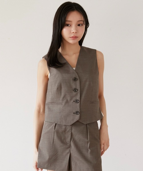 Luan】GLEN CHECK GILET/グレンチェックジレ（ベスト）｜Luan