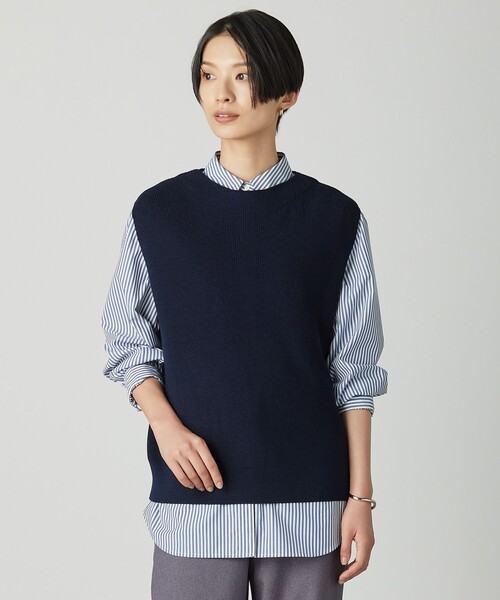 J.PRESS Ladies(J.プレス レディス)の「DRALON MERINO ニット ベスト(ベスト・レディース・ワイン系/ベージュ系/ライトグレー系/ネイビー系・SMALL)」の3枚目の写真
