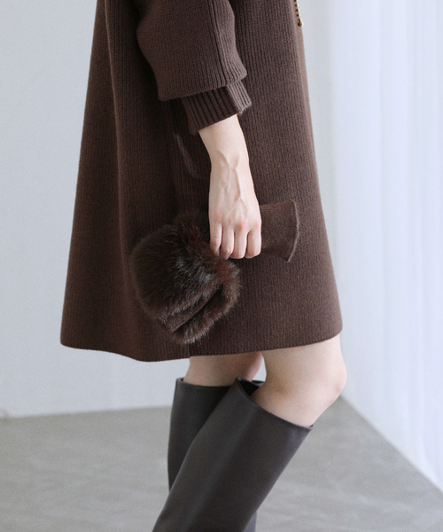 洗える】ファーグローブニットチュニック（チュニック）｜La TOTALITE