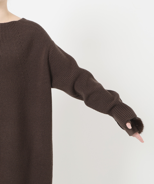 洗える】ファーグローブニットチュニック（チュニック）｜La TOTALITE