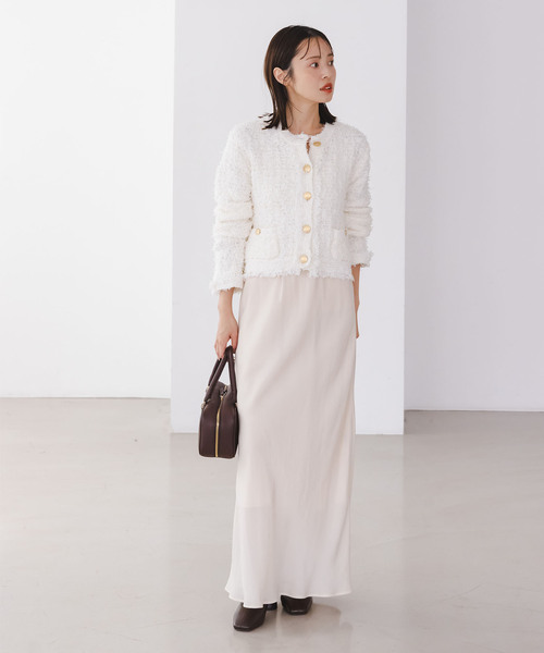 Noble（ノーブル）の「ツイードニットカーディガン（カーディガン/ボレロ・レディース・ホワイト/ネイビー・FREE）」の13枚目の写真