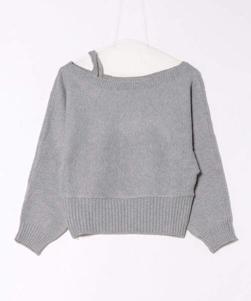 Lace Ladies(レースレディース)の「ワンストラップ アシンメトリー オフショル ニット プルオーバー(ニット/セーター・レディース・グレー/ネイビー・XL/M)」の15枚目の写真