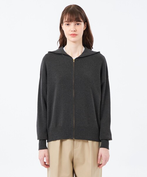 MACKINTOSH PHILOSOPHY（ﾏｯｷﾝﾄｯｼｭ ﾌｨﾛｿﾌｨｰ）の「【WEB&一部店舗限定】ニットパーカー（パーカー・レディース・チャコールグレー/グレー系その他/ブラック・38）」の5枚目の写真