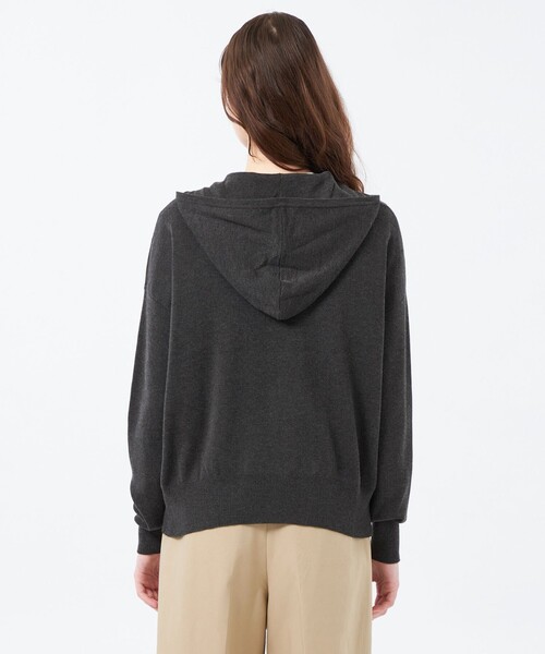 MACKINTOSH PHILOSOPHY（ﾏｯｷﾝﾄｯｼｭ ﾌｨﾛｿﾌｨｰ）の「【WEB&一部店舗限定】ニットパーカー（パーカー・レディース・チャコールグレー/グレー系その他/ブラック・38）」の7枚目の写真