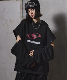 ERAR | 【ERAR】2wayアームボタンヴィンテージハイギミックロゴ刺繍パーカー(パーカー)