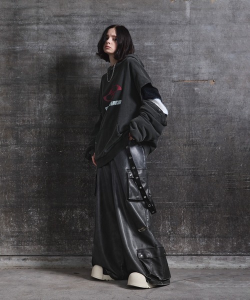 ERAR（エラー）の「【ERAR】2wayアームボタンヴィンテージハイギミックロゴ刺繍パーカー（パーカー・メンズ・ブラック/ブラック系1・XL/L/M/S）」の20枚目の写真