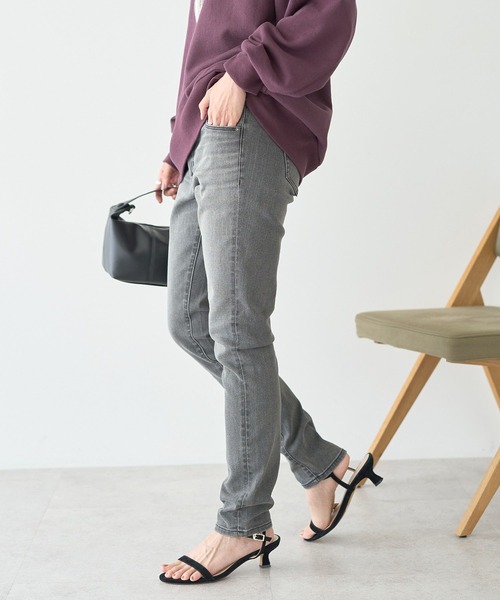 AMERICAN HOLIC（アメリカンホリック）の「スキニーフィットデニム（デニムパンツ・レディース・ワンウォッシュ/グレー/ブラック/ライトインディゴブルー・XL/L/M/S）」の5枚目の写真