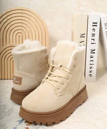 FUNALIVE（ファンアライブ）の「ONNI ELAMA キラキラ ホットフィクス フェイクムートンファー 防寒 レースアップ ブーツ（ブーツ）」