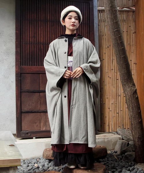 カヤ（カヤ）の「【カヤ】寒の着 新ケープコート（その他アウター・レディース・グレー/ブラウン/スミクロ・FREE）」の4枚目の写真