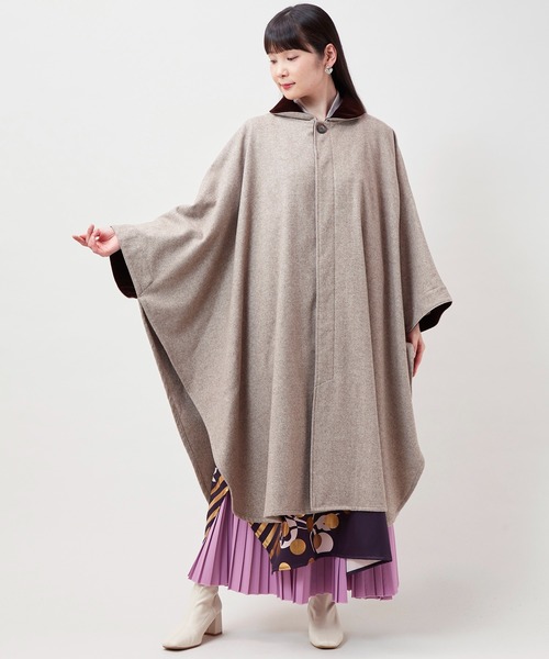 カヤ（カヤ）の「【カヤ】寒の着 新ケープコート（その他アウター・レディース・グレー/ブラウン/スミクロ・FREE）」の6枚目の写真