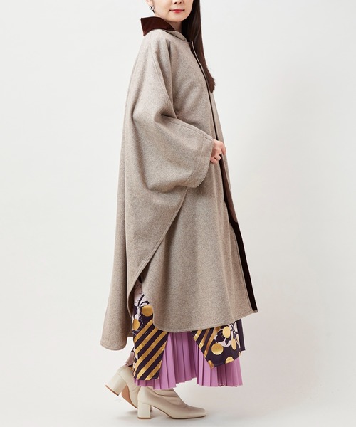 カヤ（カヤ）の「【カヤ】寒の着 新ケープコート（その他アウター・レディース・グレー/ブラウン/スミクロ・FREE）」の10枚目の写真
