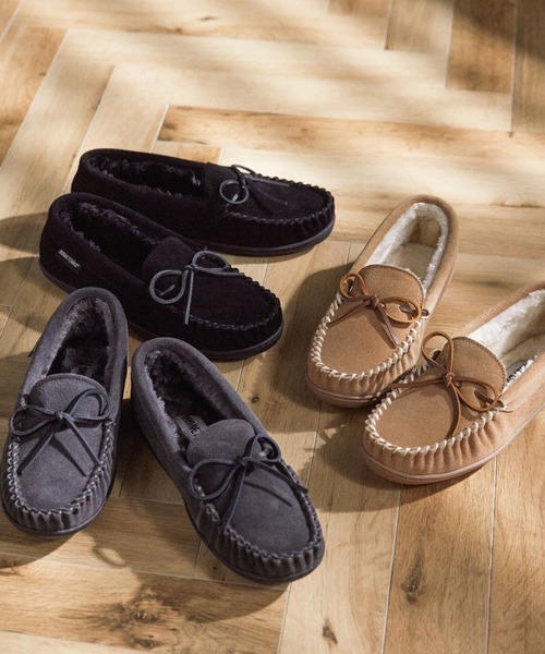 Minnetonka（ミネトンカ）の「【MINNETONKA/ミネトンカ】 CADENCE CLASSIC / ケイデンス クラシック ボアモカシン（モカシン/デッキシューズ・レディース・ブラック/ベージュ/チャコールグレー・7/5/9/8/6）」の7枚目の写真