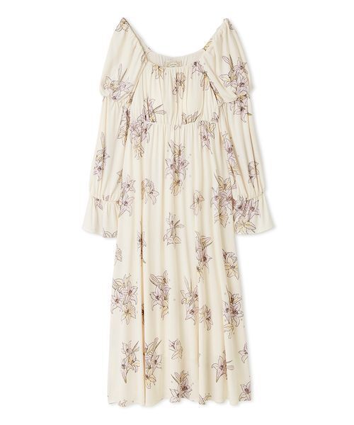 MUCHA】リリー柄カップインワンピース（ルームウェア/パジャマ