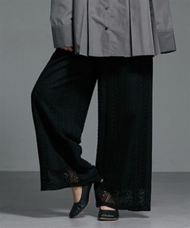 Soiunique | レース透かし編みデザインゆったりサイズワイドパンツ ［Soiunique］(その他パンツ)