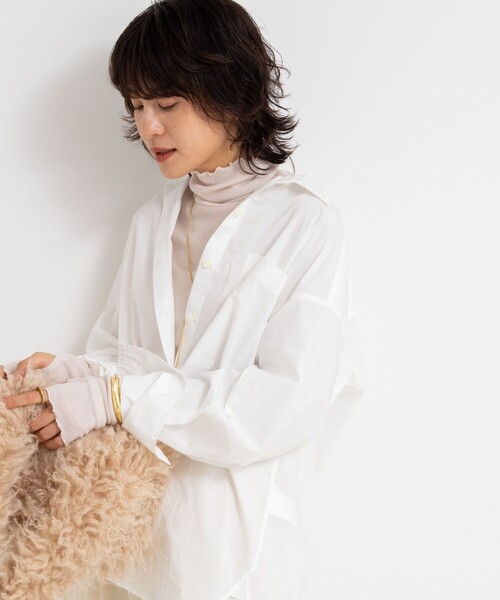 NOLLEY’S（ノーリーズ）の「MY STANDARD ウォッシャブルリブタートルネック（Tシャツ/カットソー・レディース・アイボリー/ブラック/チャコールグレー/オフホワイト/ダークブラウン・FREE）」の9枚目の写真